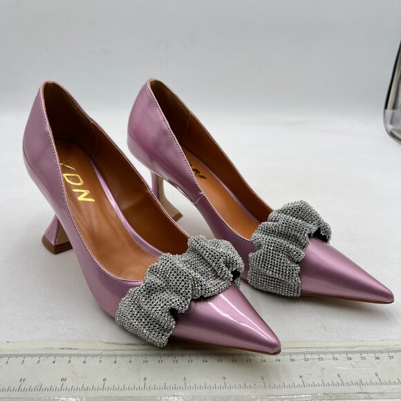 YDN Fuchsia Pointed Toe Slip on Pumps Special High Heel Shoes Party Prom Shoe - Picture 4 of 8